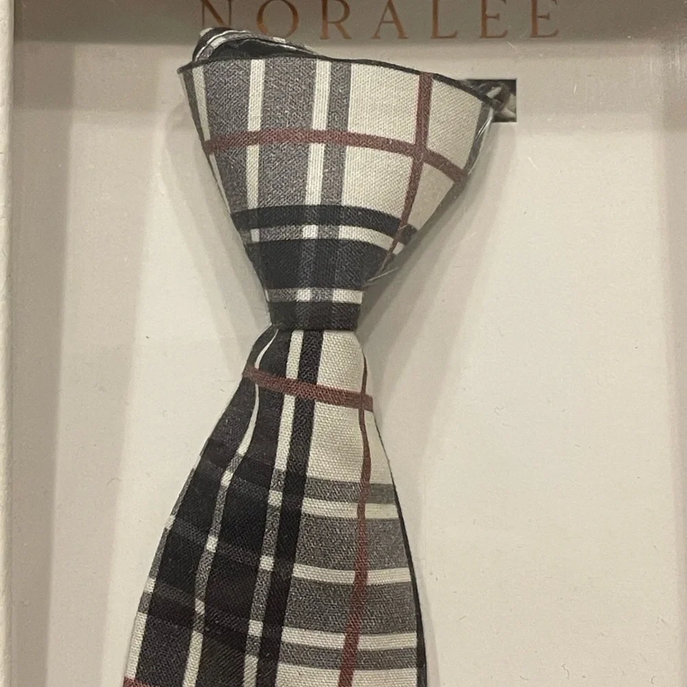 Noralee Boys Classic Plaid Tie - Black, White, Brown